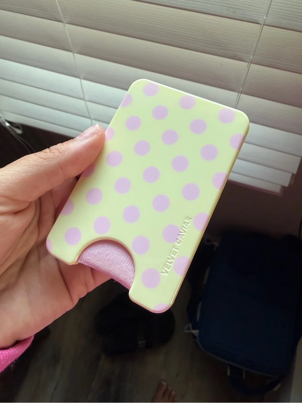 Velvet Caviar - buttercream polka dot case